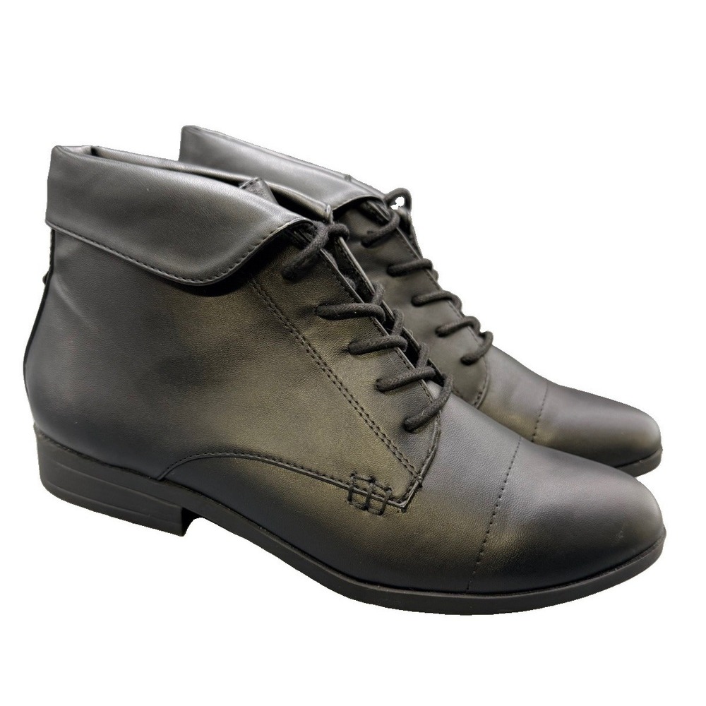 London fog‎ Womens sz 8 m Chrissy Ankle Boot Ladies Lace Up Bootie w/ Collar